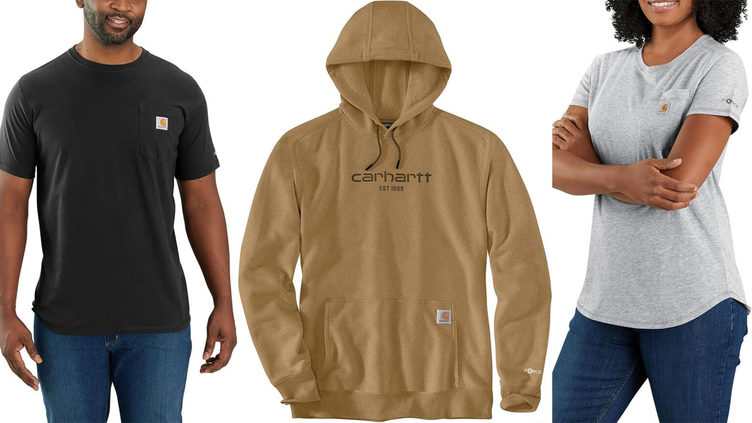 Stock up on Carhartt Drive T-shirts, shorts, pants, and hoodies with sun safety all thru this rare Amazon sale